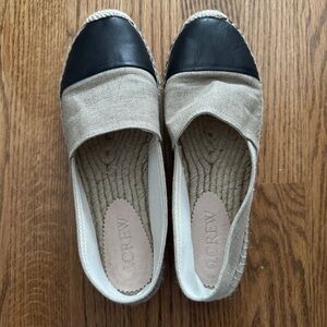 J.CREW | MADE IN SPAIN linen and leather espadrilles SIZE 7.5